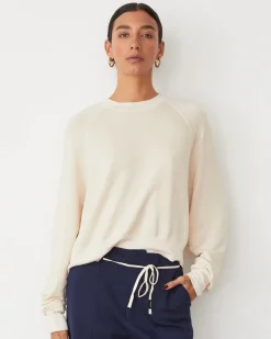 Softfleece|Sweatshirts*MONROW Softfleece Crop Crew Sweatshirt OFFWHITE