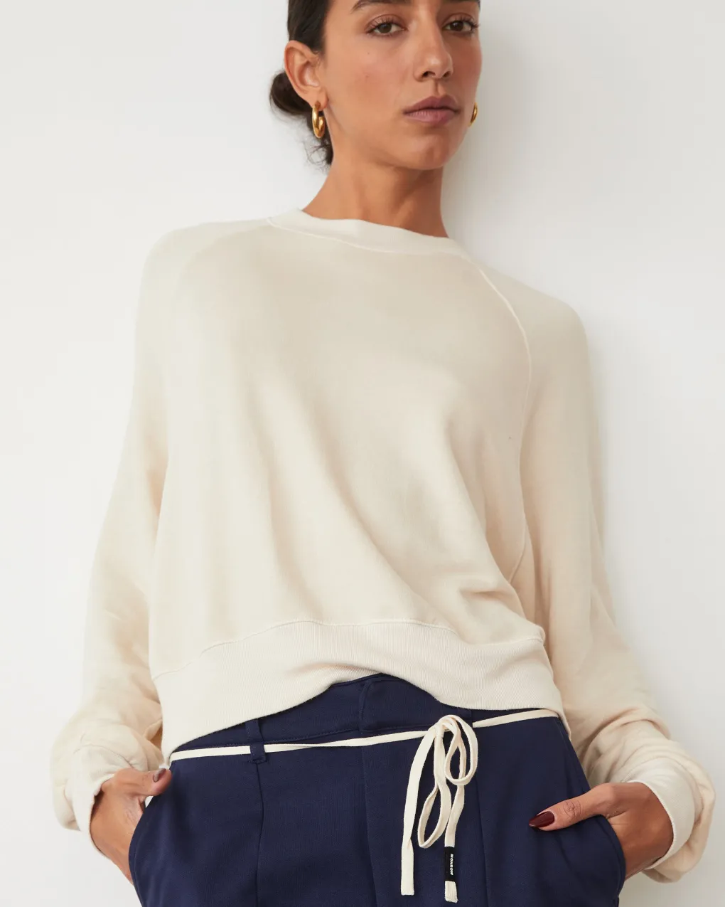 Softfleece|Sweatshirts*MONROW Softfleece Crop Crew Sweatshirt OFFWHITE