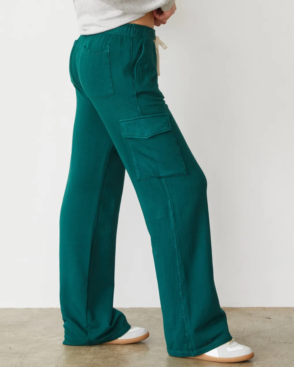 Softfleece|Sets*MONROW Softfleece Straight Leg Cargo Sweat FOREST
