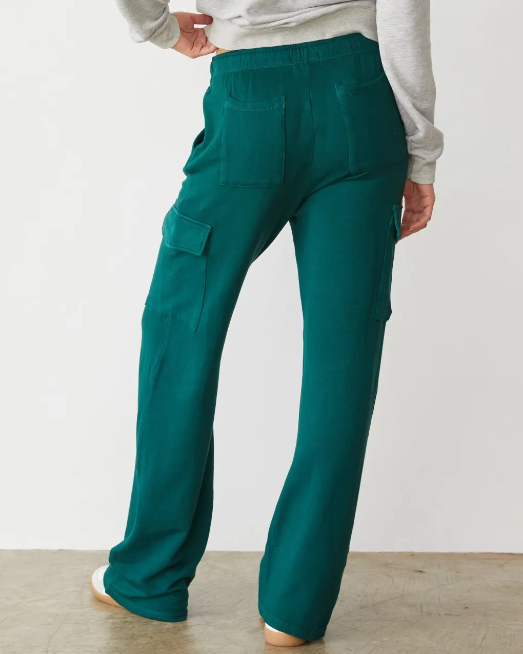 Softfleece|Sets*MONROW Softfleece Straight Leg Cargo Sweat FOREST