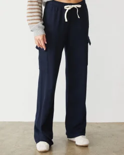 Softfleece|Sweats*MONROW Softfleece Straight Leg Cargo Sweat DARKNAVY