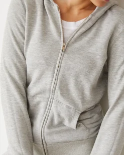 Softfleece|Zip-Up Hoodies*MONROW Softfleece Zip Up Hoody HEATHERGREY