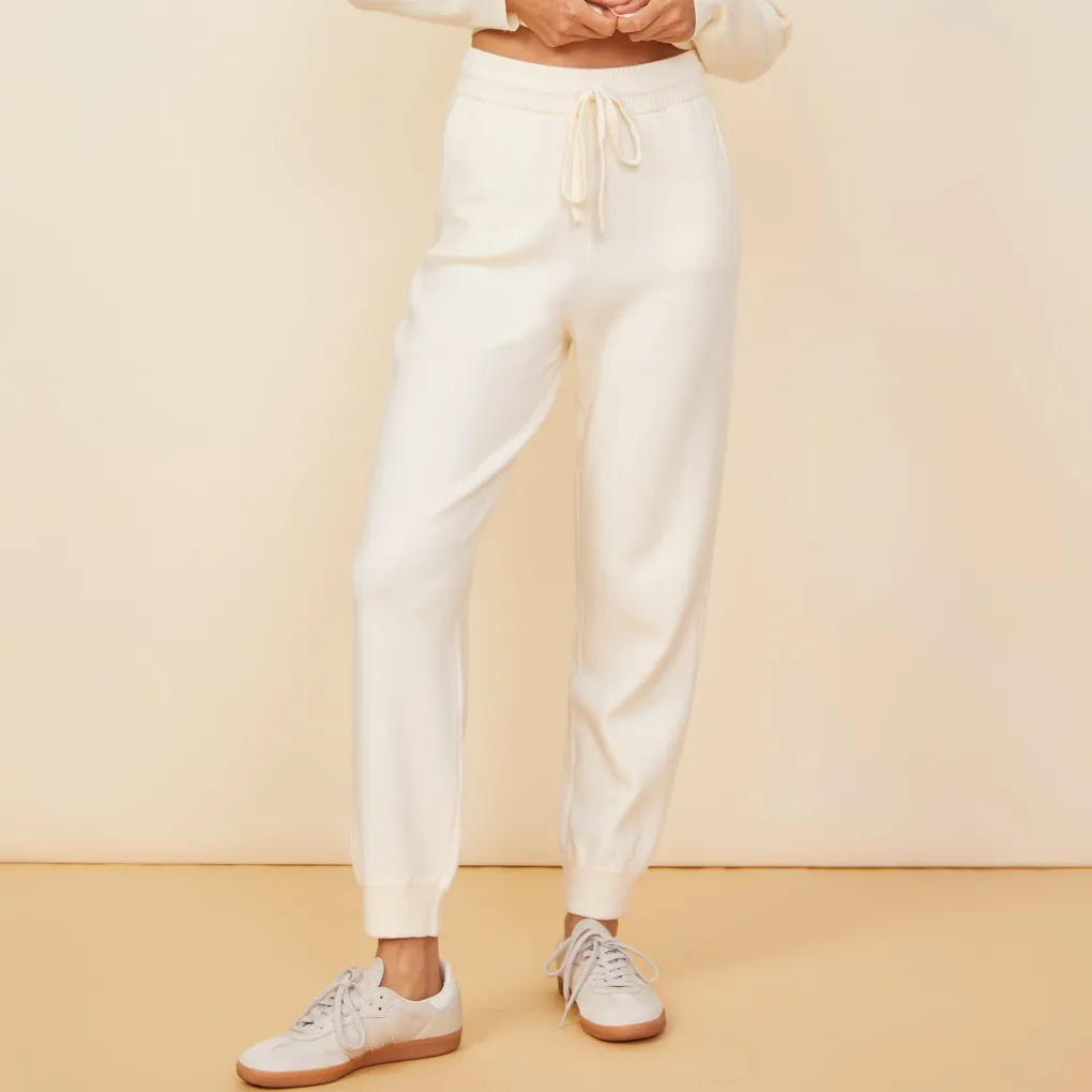 Soft Knit|Sweats*MONROW Soft Knit Cuffed Jogger IVORY