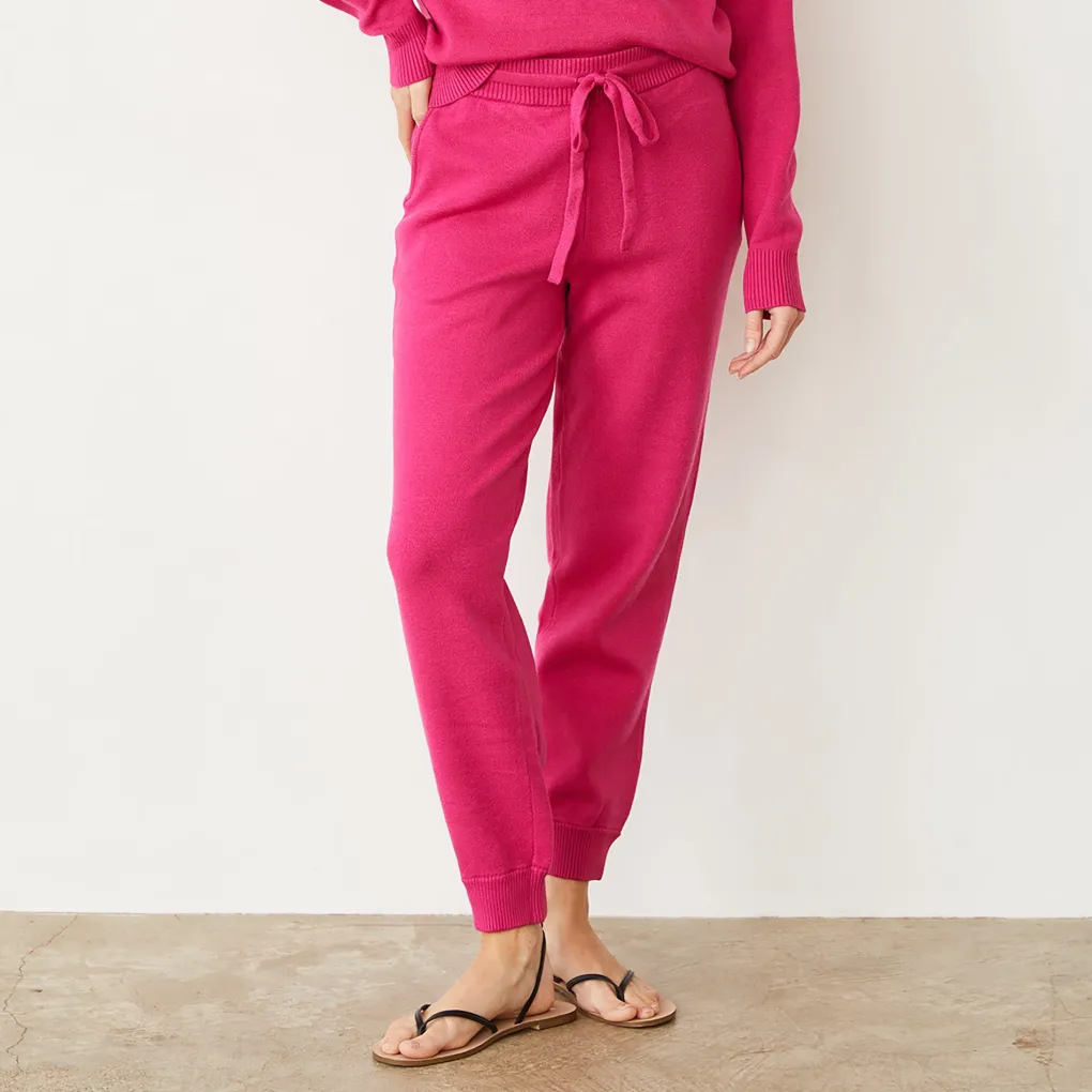 Soft Knit|Sweats*MONROW Soft Knit Cuffed Jogger FUCHSIA