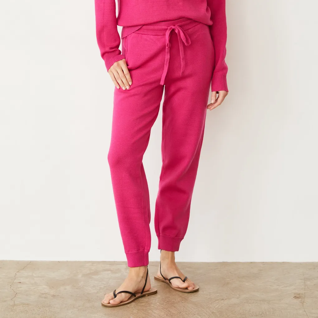 Soft Knit|Sweats*MONROW Soft Knit Cuffed Jogger FUCHSIA
