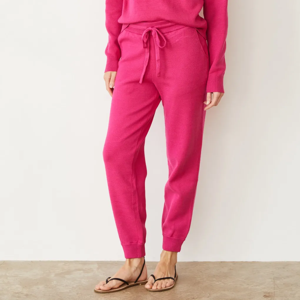 Soft Knit|Sweats*MONROW Soft Knit Cuffed Jogger FUCHSIA