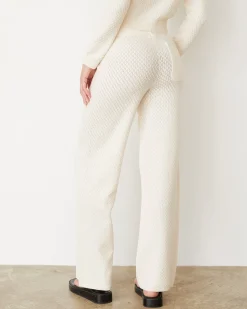 Soft Knit|Sets*MONROW Softknit French Waffle Lounge Pant IVORY