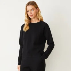 Soft Knit|Sweatshirts*MONROW Soft Knit Raglan Sweater BLACK