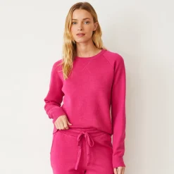 Soft Knit|Sweatshirts*MONROW Soft Knit Raglan Sweater FUCHSIA