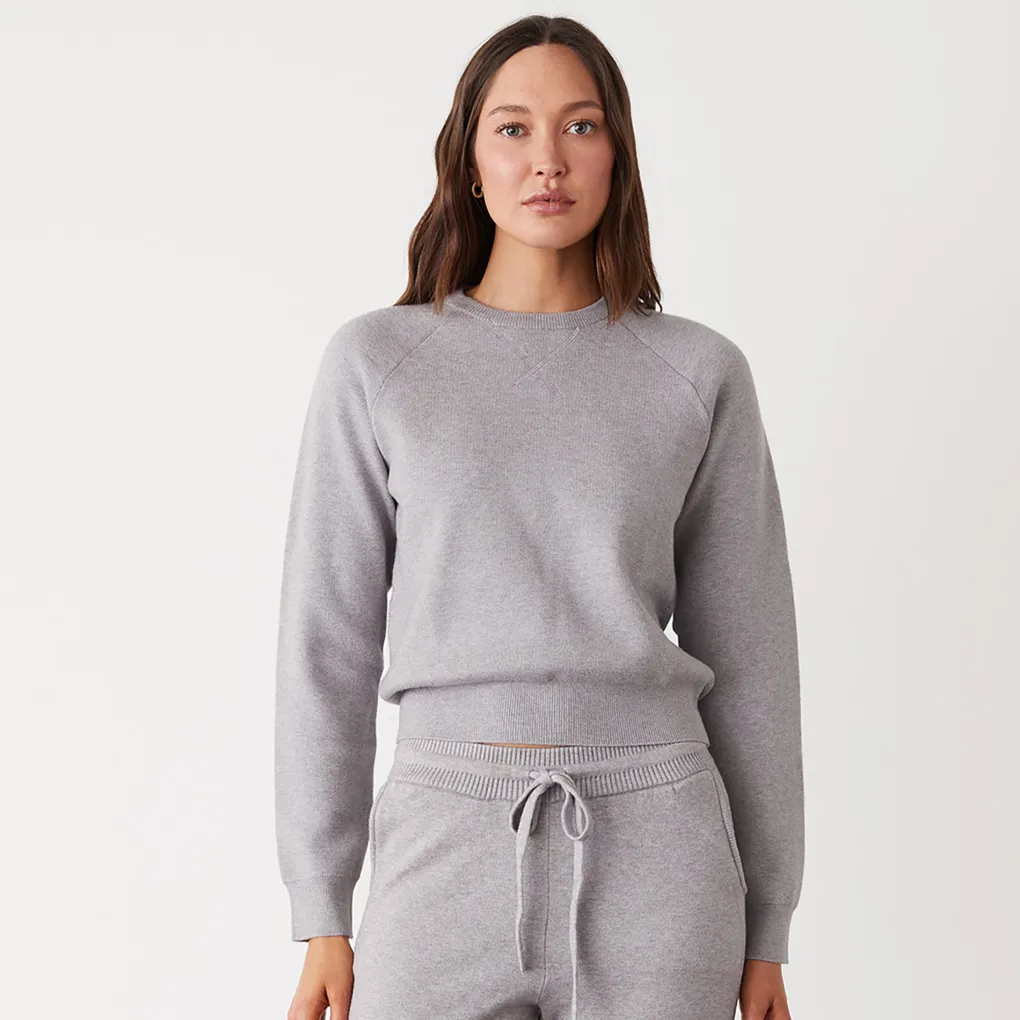 Soft Knit|Sweaters*MONROW Soft Knit Raglan Sweater HEATHERGREY