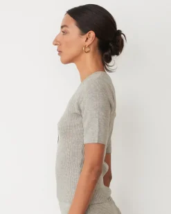 Travel Essentials|Sets*MONROW Softknit Rib Waffle Henley HEATHERGREY
