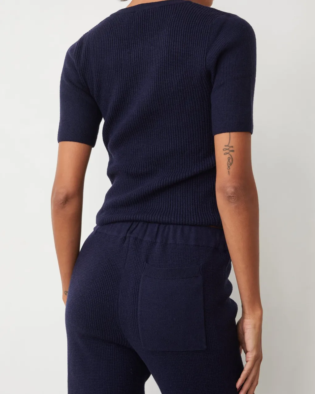 Soft Knit|Travel Essentials*MONROW Softknit Rib Waffle Oversized Sweat DARKNAVY