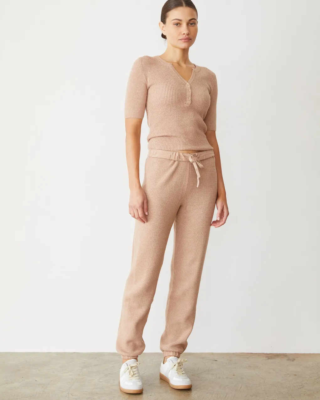 Soft Knit|Sets*MONROW Softknit Rib Waffle Oversized Sweat TAUPE