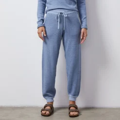 Soft Knit|Sweats*MONROW Soft Knit Textured Cuffed Jogger LIGHTBLUE