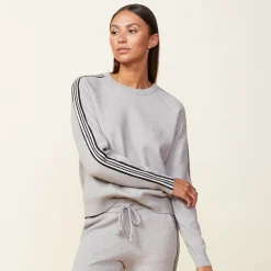 Soft Knit|Sweatshirts*MONROW Soft Knit Track Raglan Sweater HEATHERGREY