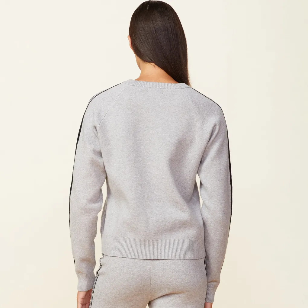 Soft Knit|Sweatshirts*MONROW Soft Knit Track Raglan Sweater HEATHERGREY