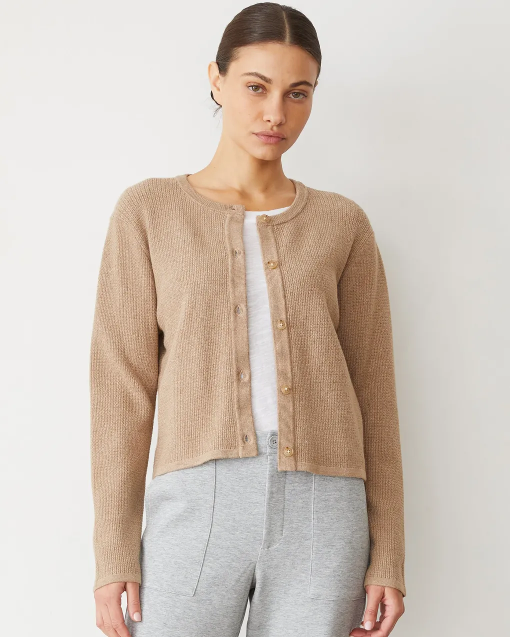Soft Knit|Sweaters*MONROW Softknit Waffle Cardigan BARLEY