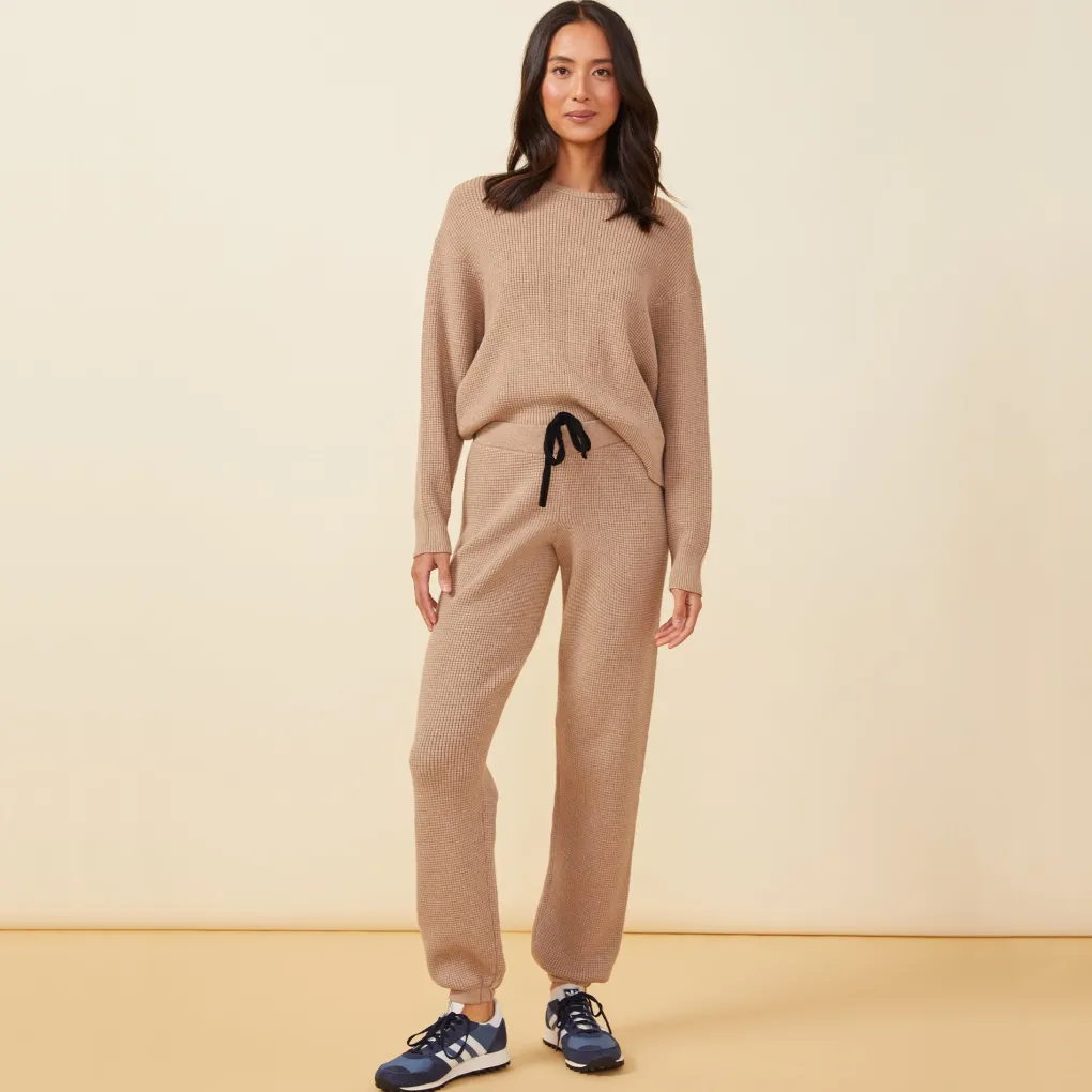 Soft Knit|Sweats*MONROW Soft Knit Waffle Oversized Sweats BARLEY