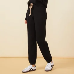 Soft Knit|Sweats*MONROW Soft Knit Waffle Oversized Sweats BLACK
