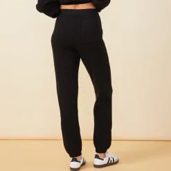 Soft Knit|Sweats*MONROW Soft Knit Waffle Oversized Sweats BLACK