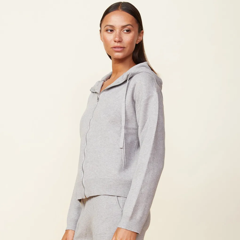 Soft Knit|Zip-Up Hoodies*MONROW Soft Knit Zip Up Hoody HEATHERGREY