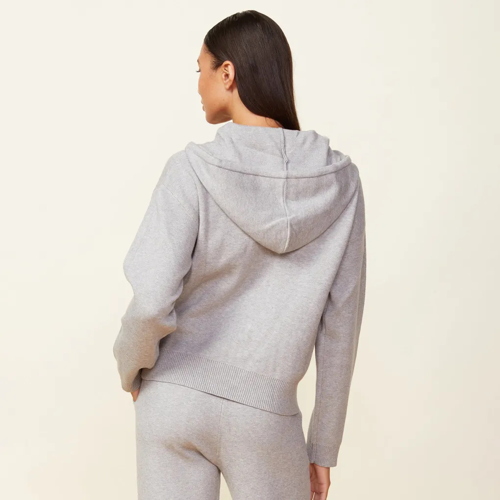 Soft Knit|Zip-Up Hoodies*MONROW Soft Knit Zip Up Hoody HEATHERGREY