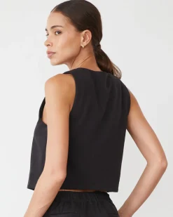 Sets|Tanks*MONROW Soft Twill Relaxed Vest FADEDBLACK