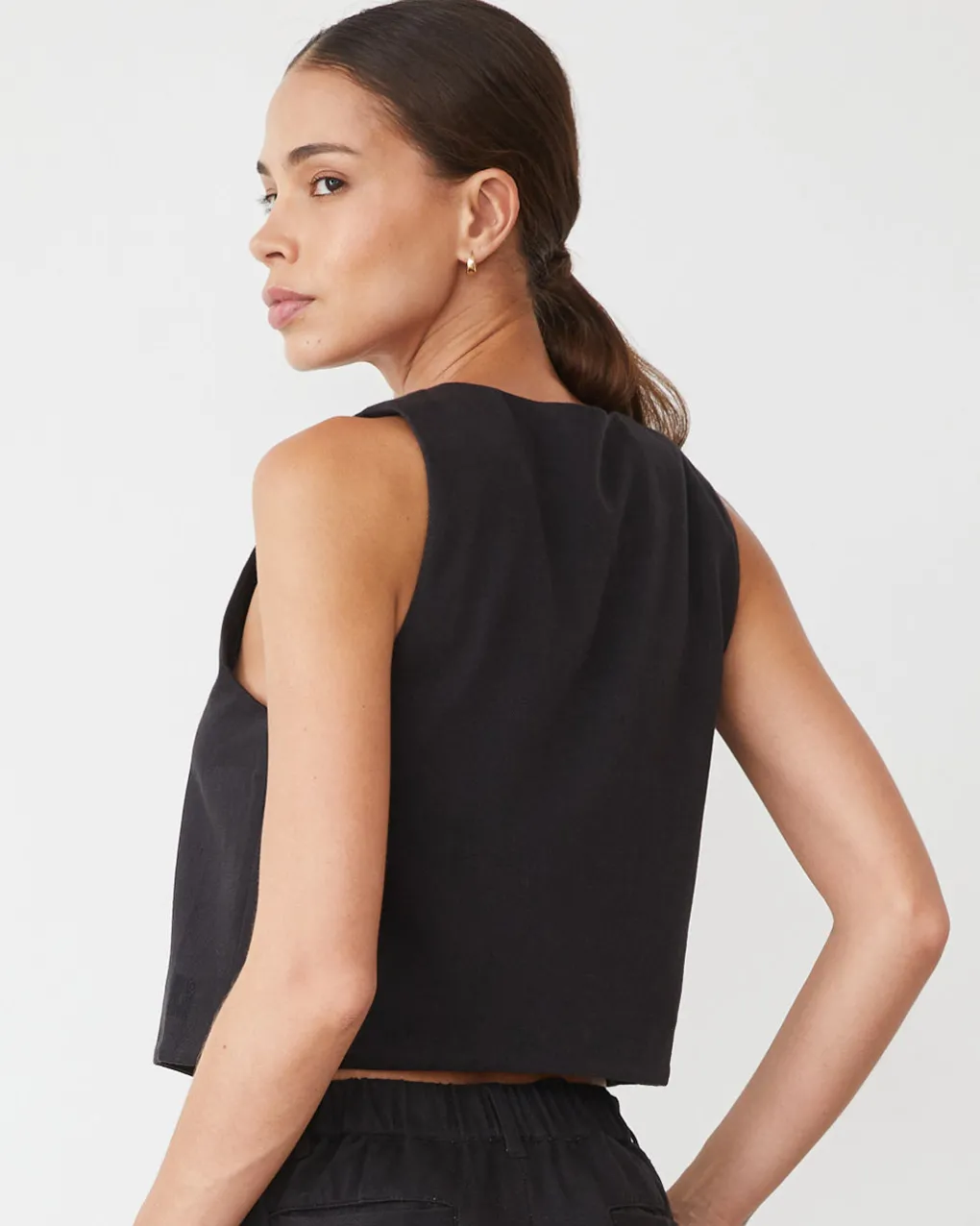 Sets|Tanks*MONROW Soft Twill Relaxed Vest FADEDBLACK