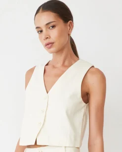 Sets|Tanks*MONROW Soft Twill Relaxed Vest BONE