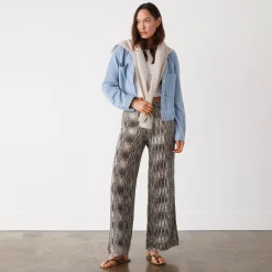 Pants*MONROW Space-dye Crochet Wide Leg Pant PECANMULTI