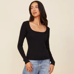 Long Sleeve*MONROW 90'S Rib Long Sleeve BLACK
