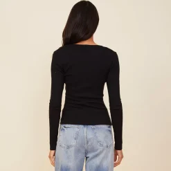 Long Sleeve*MONROW 90'S Rib Long Sleeve BLACK