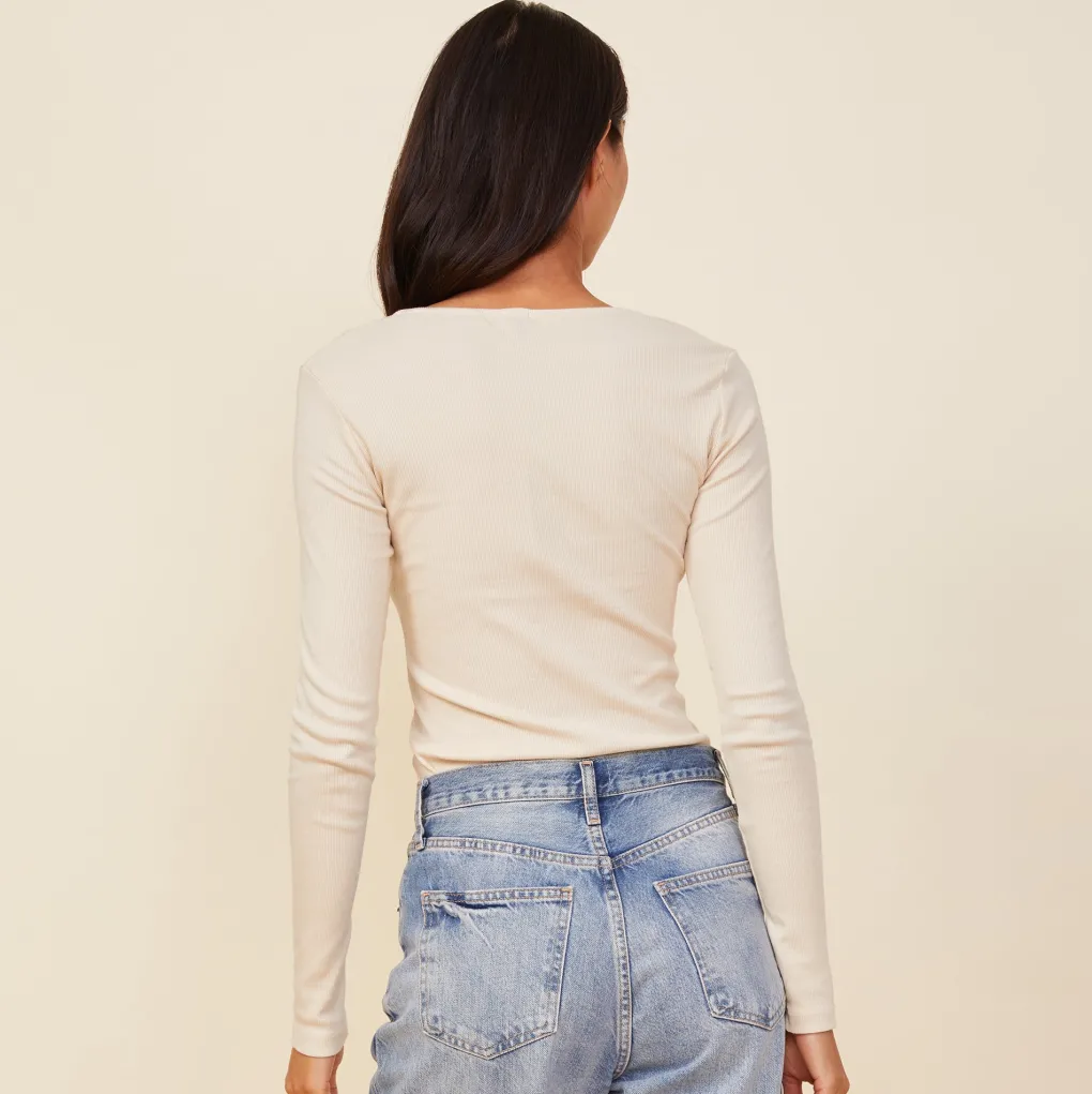 Long Sleeve*MONROW 90'S Rib Long Sleeve OFFWHITE