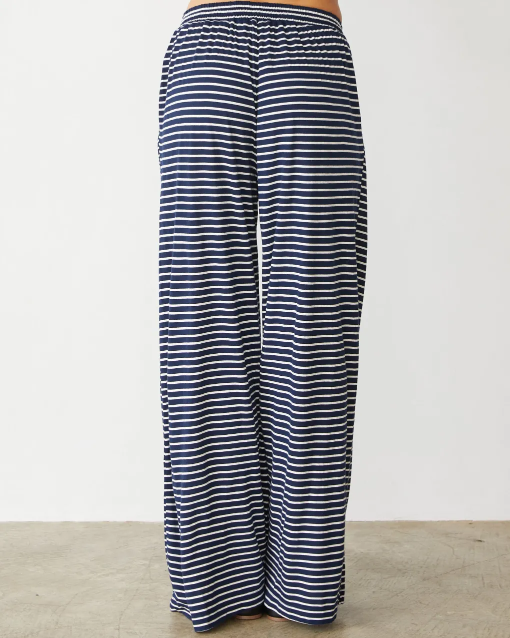 Sets|Sweats*MONROW Stripe Jersey Wide Leg Pant NAVYSTRIPE