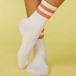Socks|Accessories*MONROW Stripe Socks BONE/FADEDRUST