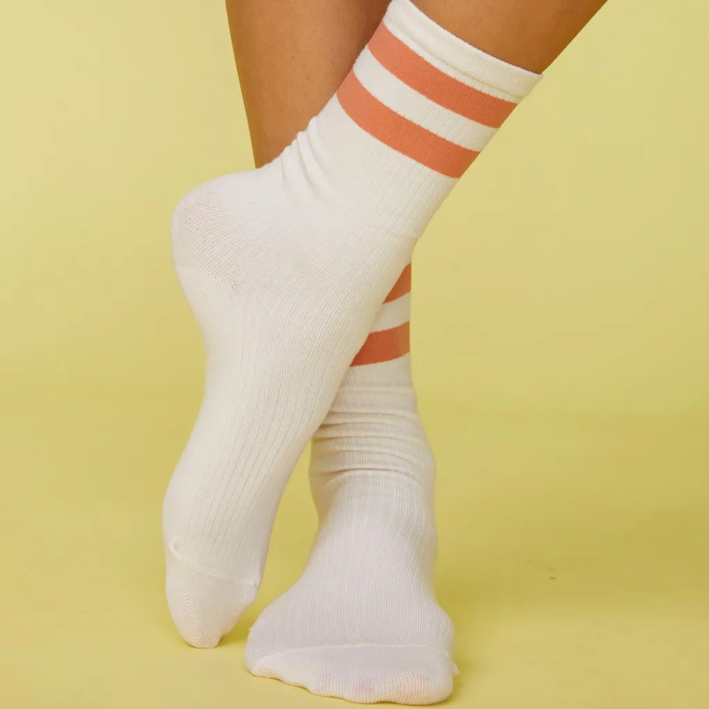 Socks|Accessories*MONROW Stripe Socks BONE/FADEDRUST