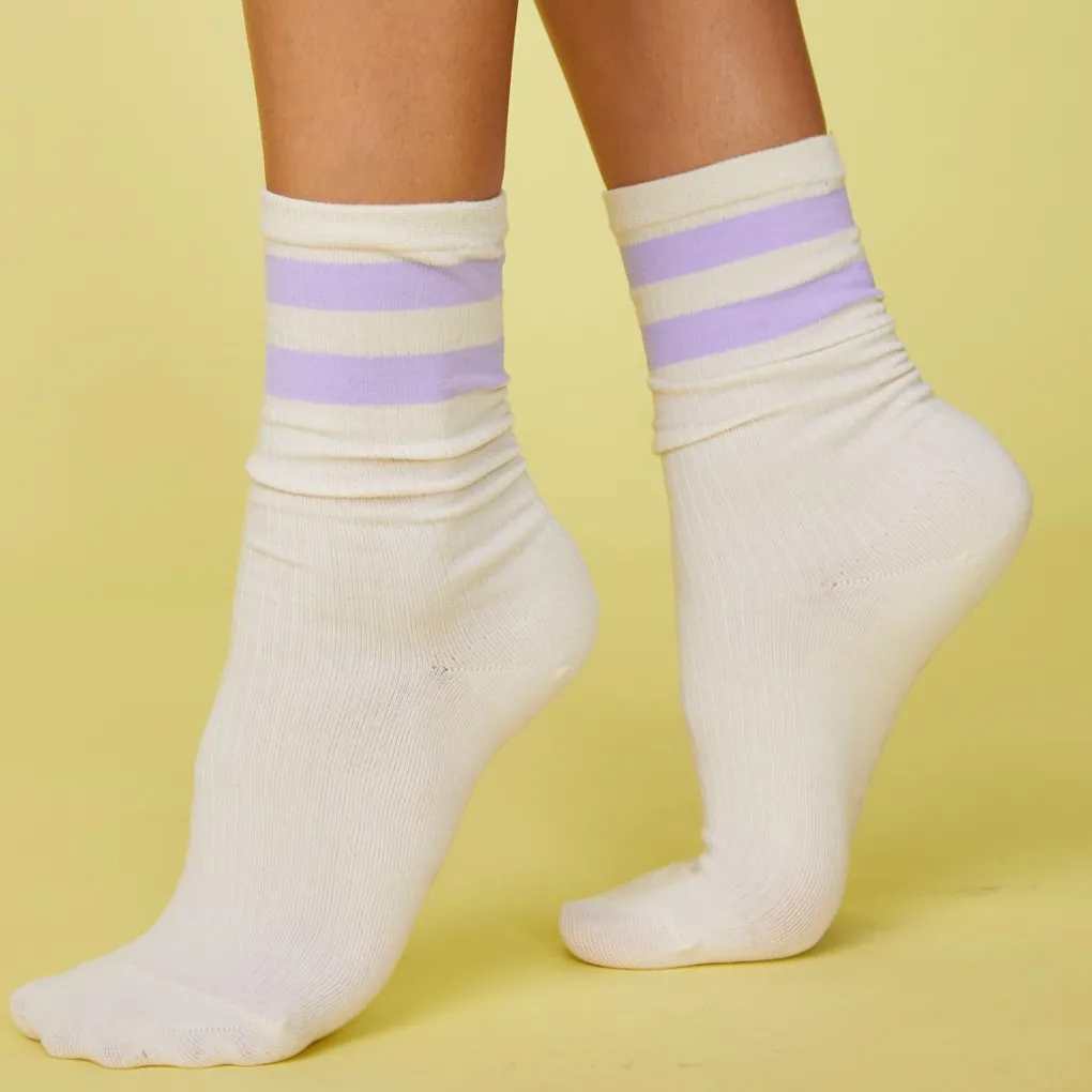 Socks|Accessories*MONROW Stripe Socks BONE/WISTERIA