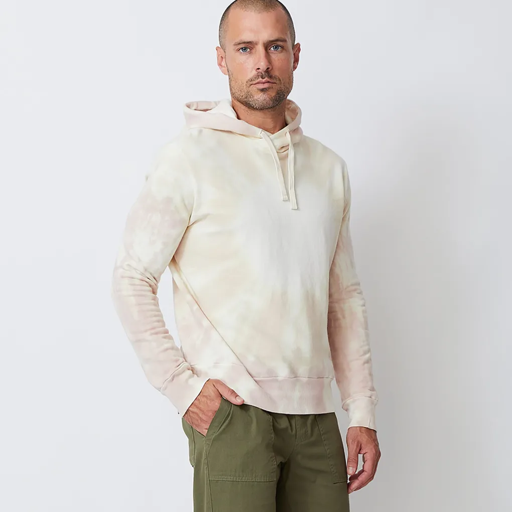 Men's Tops|Mens Sale*MONROW Sunburst Tie Dye Pullover Hoody BONE/WHITE/TAUPE