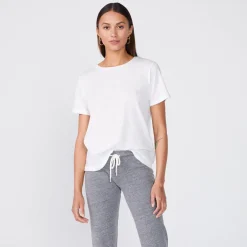 Tees*MONROW Superfine Jersey Oversized Crew Neck Tee - WHITE