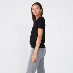 Tees*MONROW Super Fine Jersey Oversized Crew Neck Tee - BLACK
