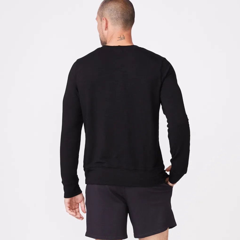 Mens Classics|Men's Classics*MONROW Supersoft Crew Neck Sweatshirt BLACK