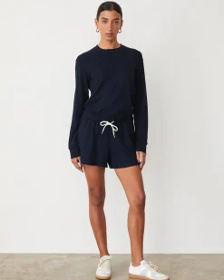 Supersoft|Sweatshirts*MONROW Supersoft Crew Neck Sweatshirt BLUEBLACK