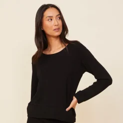 Supersoft|Sweatshirts*MONROW Supersoft Crew Neck Sweatshirt - Color BLACK