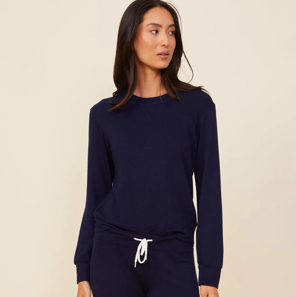 Supersoft|Sets*MONROW Supersoft Crew Neck Sweatshirt - Color NAVY