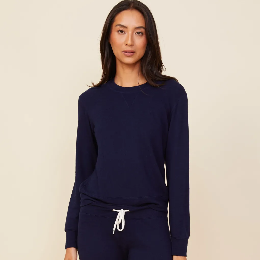 Supersoft|Sets*MONROW Supersoft Crew Neck Sweatshirt - Color NAVY