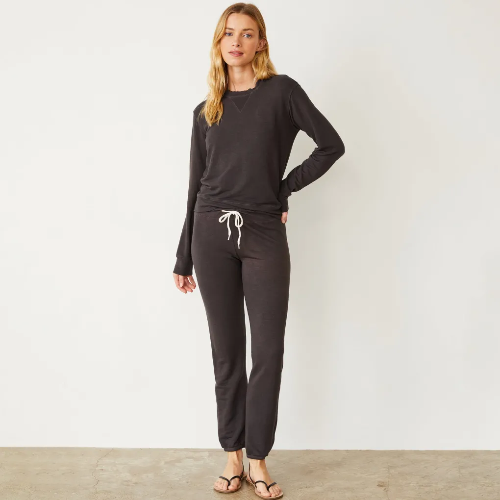 Supersoft*MONROW Supersoft Crew Neck Sweatshirt WASHEDBLACK