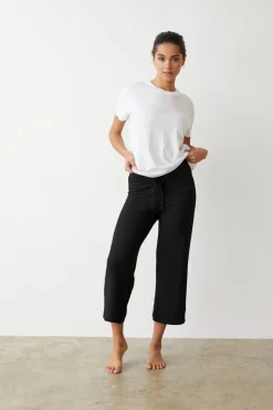 Supersoft|Sweats*MONROW Supersoft Crop Lounge Pant BLACK