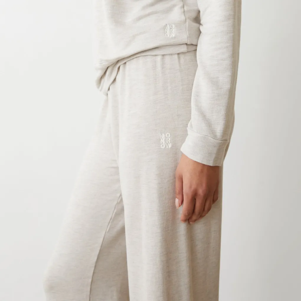 Supersoft|Sweats*MONROW Supersoft Crop Straight Leg Sweat BONE