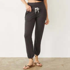 Supersoft|Sweats*MONROW Supersoft Double Waist Sweat WASHEDBLACK