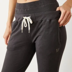 Supersoft|Sweats*MONROW Supersoft Double Waist Sweat WASHEDBLACK